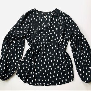 Banana Republic Factory SZ Small Black Dotted Top